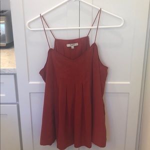 Madewell Pleated Red Tank Top